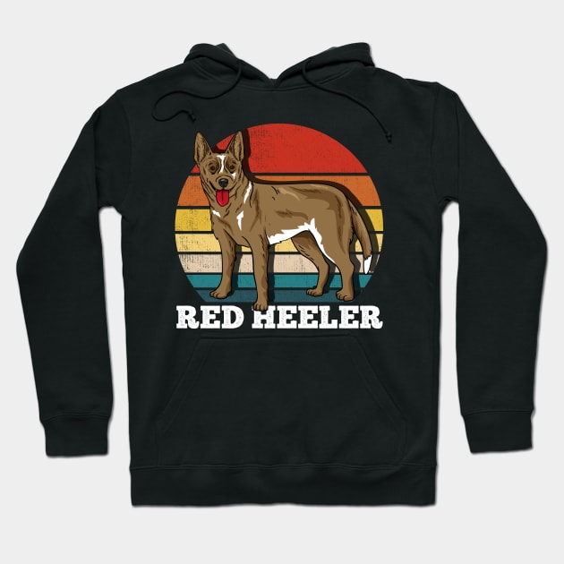 Red Heeler, Dog, Retro Hoodie by KAWAIITEE